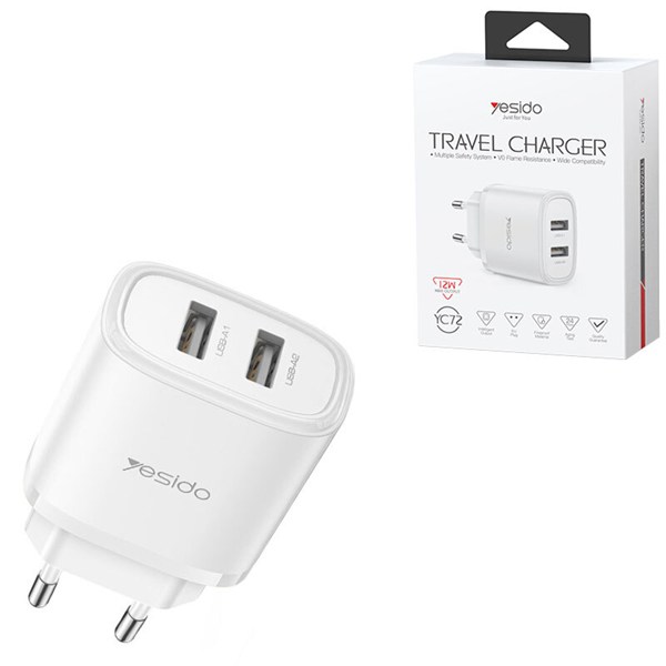 شارژر دیواری 12 وات یسیدو YC72 2.4A