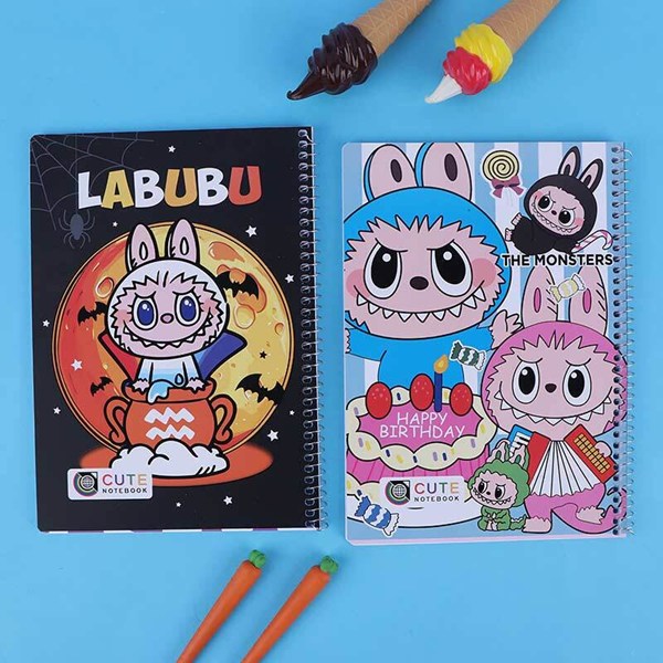 دفتر سیمی 50 برگ طرح لبوبو کد 505 Cute