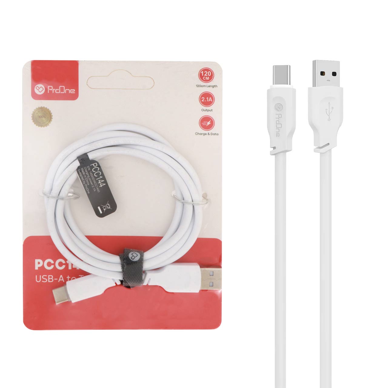 کابل شارژ 1.2 متری ProOne Type-C مدل PCC144 - سفید