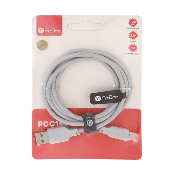 کابل شارژ 1.2 متری ProOne Type-C مدل PCC144 - طوسی