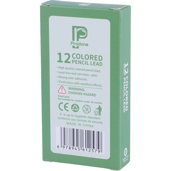 نوک مداد رنگی اتودی 3 میلی متر 12 رنگ پرودون No.P12302