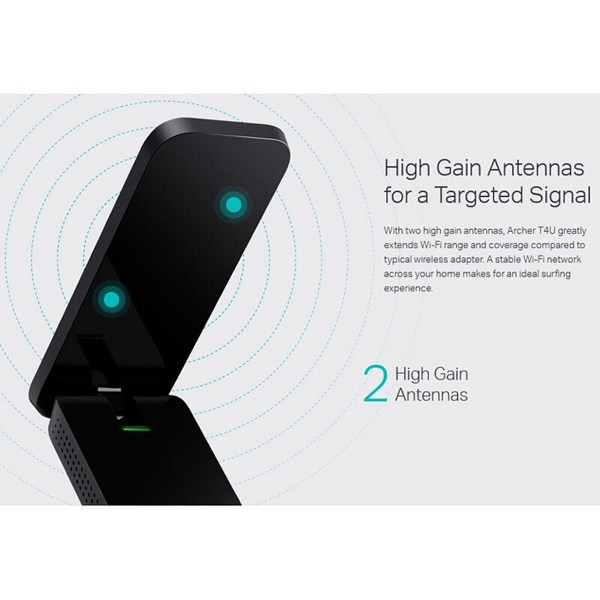 کارت شبکه بی سیم آنتن دار تی پی لینک Archer T4U AC1300 867Mbps