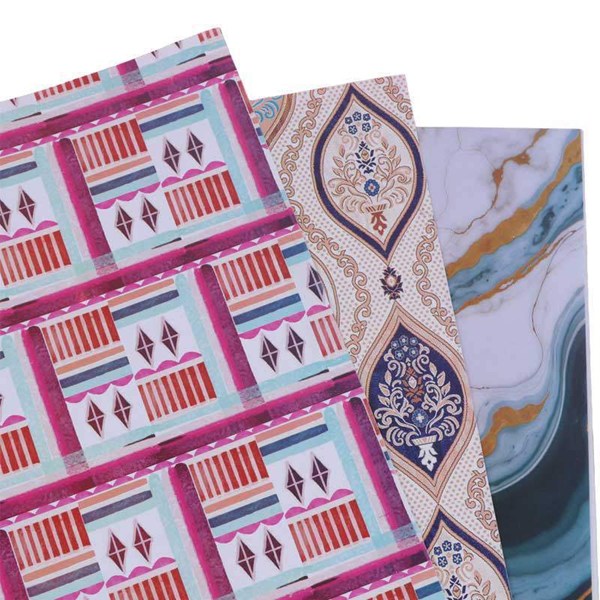 کاغذ کادو گلاسه طرح دار اداری بسته 50 عددی