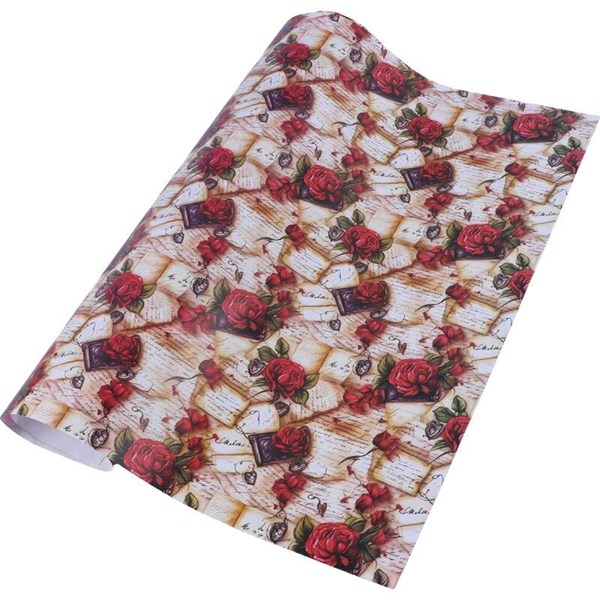 کاغذ کادو گلاسه طرح گل بسته 50 عددی