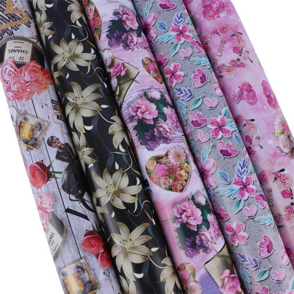 کاغذ کادو گلاسه طرح گل بسته 50 عددی