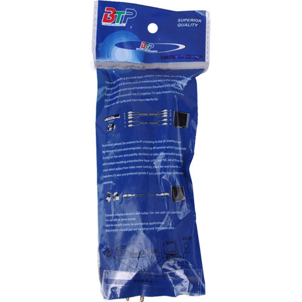 کابل 3 به 3 بی تی پی 406A No.20078 AV RCA طول 1.5 متر