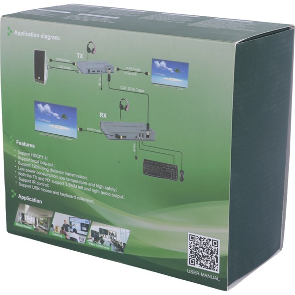 کی وی ام اکستندر HDMI طول 120 متر کد 1