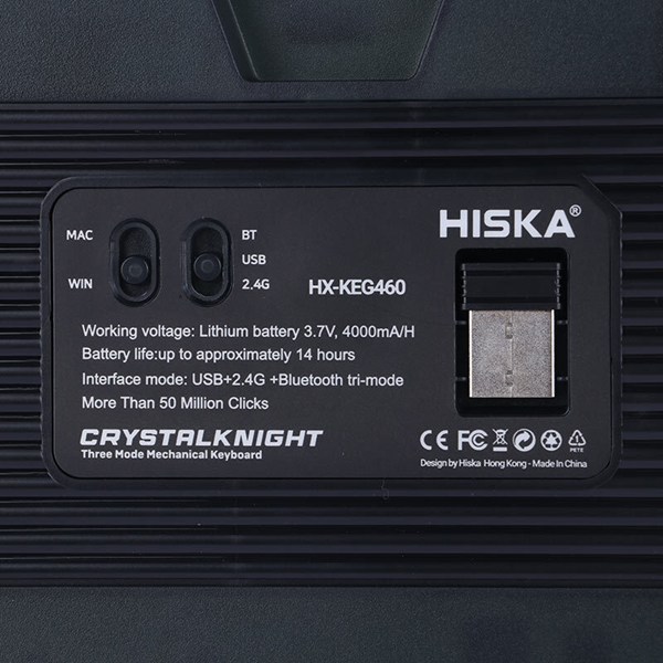 کیبورد بی سیم گیمینگ هیسکا Crystal Knight HX-KEG460