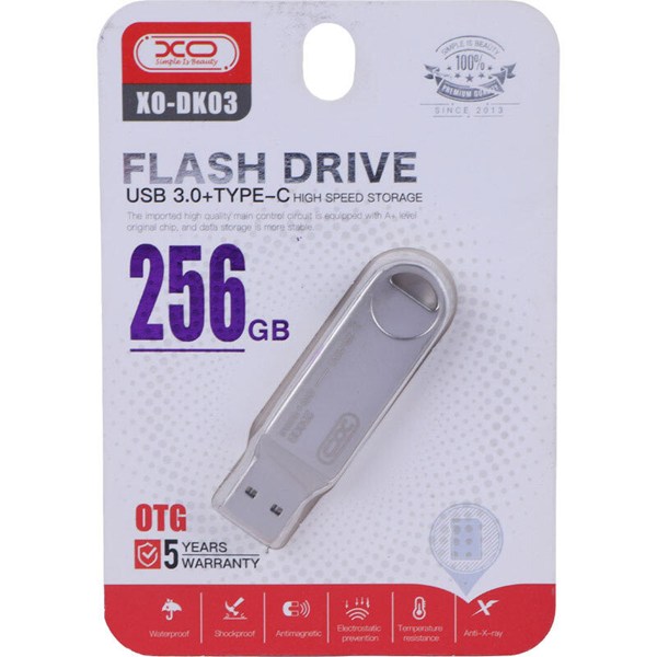 فلش 256 گیگ ایکس او XO-DK03 OTG Type-C USB3.0