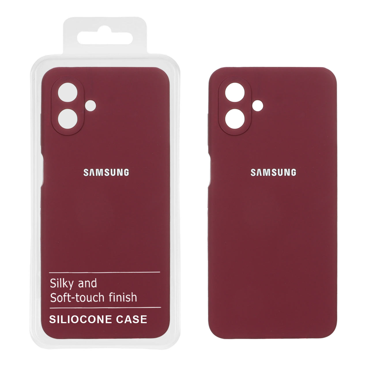 قاب سیلیکونی پاک کنی اورجینال درجه یک Samsung Galaxy A07 - زرشکی (پک دار)