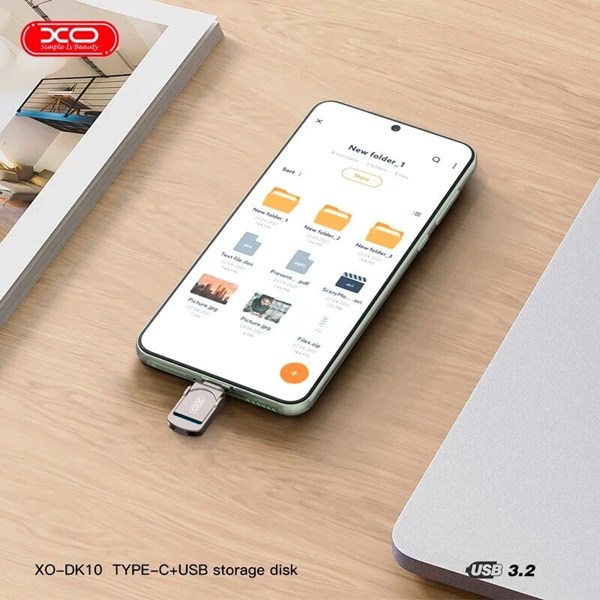 فلش 128 گیگ ایکس او XO-DK-10 OTG Type-C USB3.2