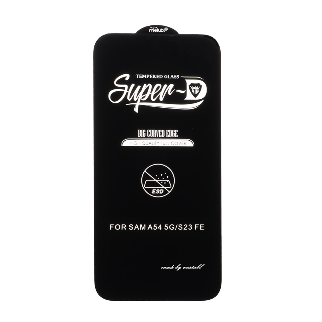 محافظ صفحه نمایش شیشه ای Samsung Galaxy S23 FE / A54 / Honor 400 - Full Cover Super D Mietubl - ESD - مشکی (بدون پک) - NTC ORG