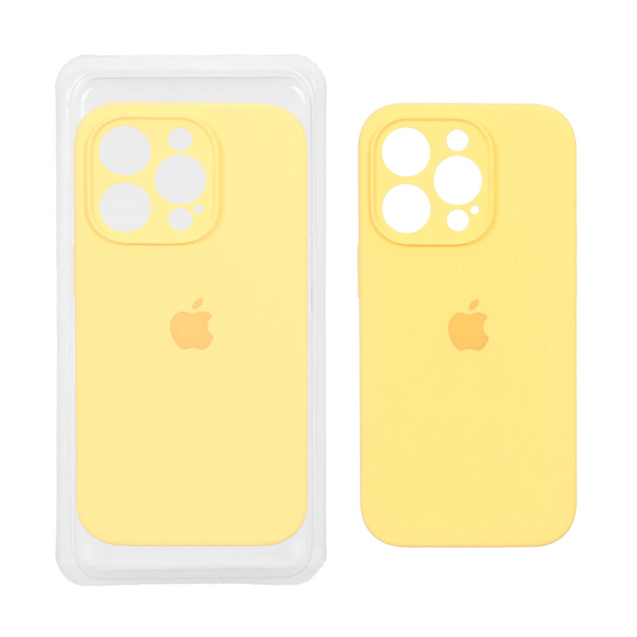 قاب سیلیکونی پاک کنی محافظ لنزدار اورجینال مدل Apple iPhone 14 Pro - زرد (پک دار )