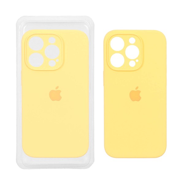 قاب سیلیکونی پاک کنی محافظ لنزدار اورجینال مدل Apple iPhone 14 Pro - زرد (پک دار )