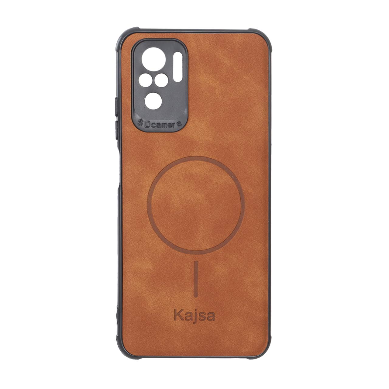 قاب جیر Kajsa طرح مگ سیف MNC مدل Xiaomi Redmi Note 10 4G / Redmi Note 10S / Poco M5S - قهوه ای روشن
