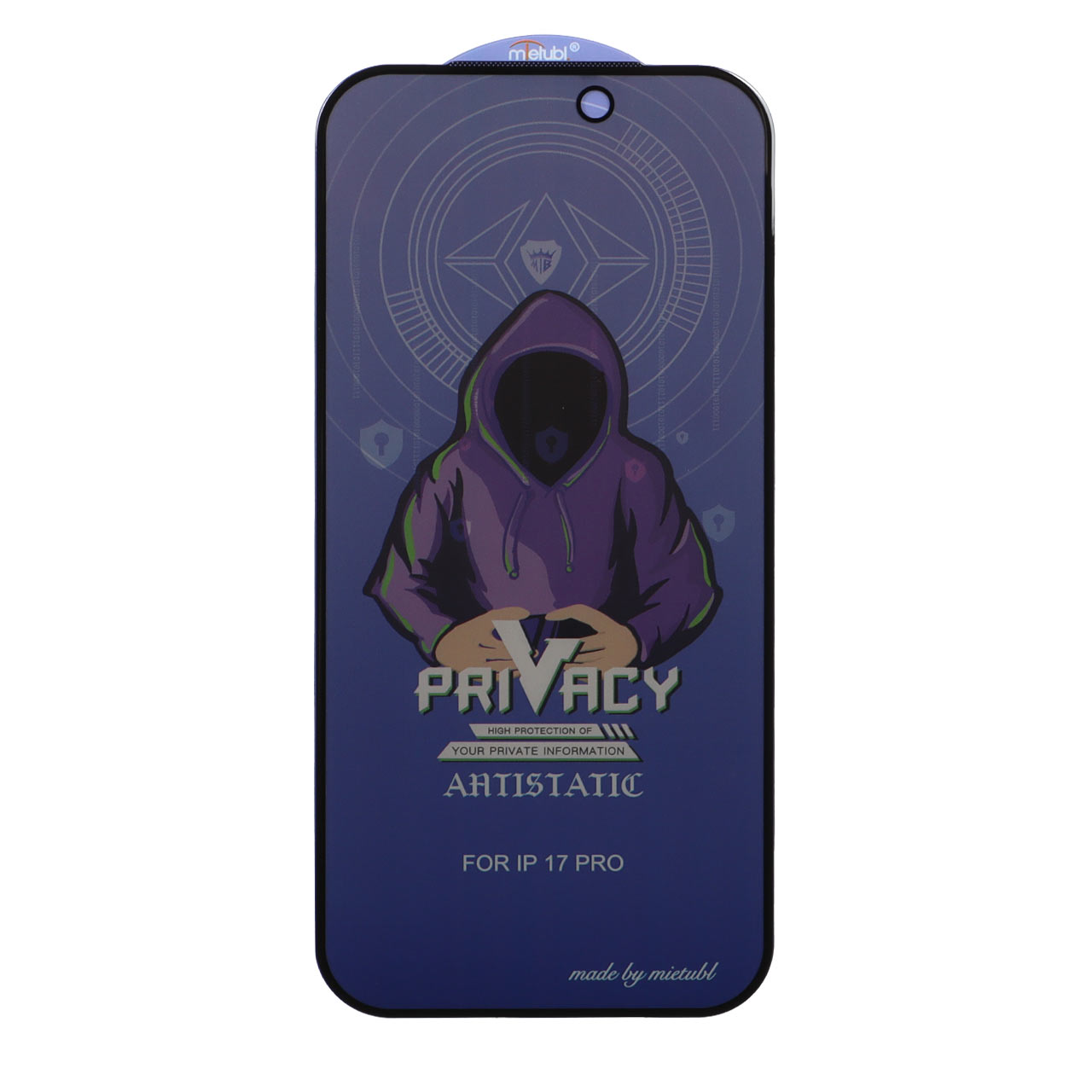 محافظ صفحه نمایش شیشه ای Full Cover Mietubl Anti Static Privacy مدل NTC - Apple iPhone 17 Pro