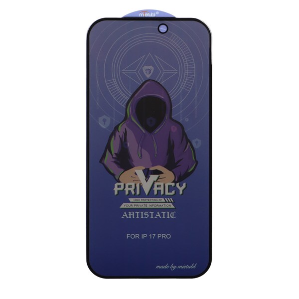 محافظ صفحه نمایش شیشه ای Full Cover Mietubl Anti Static Privacy مدل NTC - Apple iPhone 17 Pro