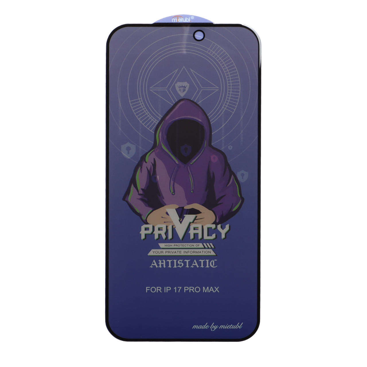محافظ صفحه نمایش شیشه ای Full Cover Mietubl Anti Static Privacy مدل NTC - Apple iPhone 17 Pro Max