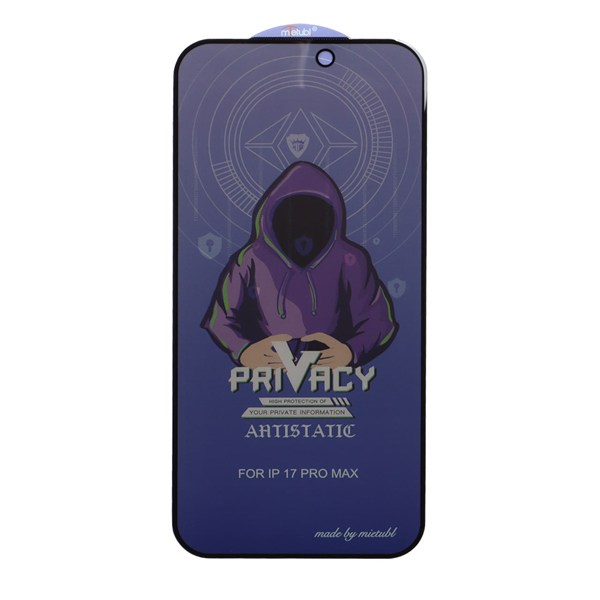 محافظ صفحه نمایش شیشه ای Full Cover Mietubl Anti Static Privacy مدل NTC - Apple iPhone 17 Pro Max