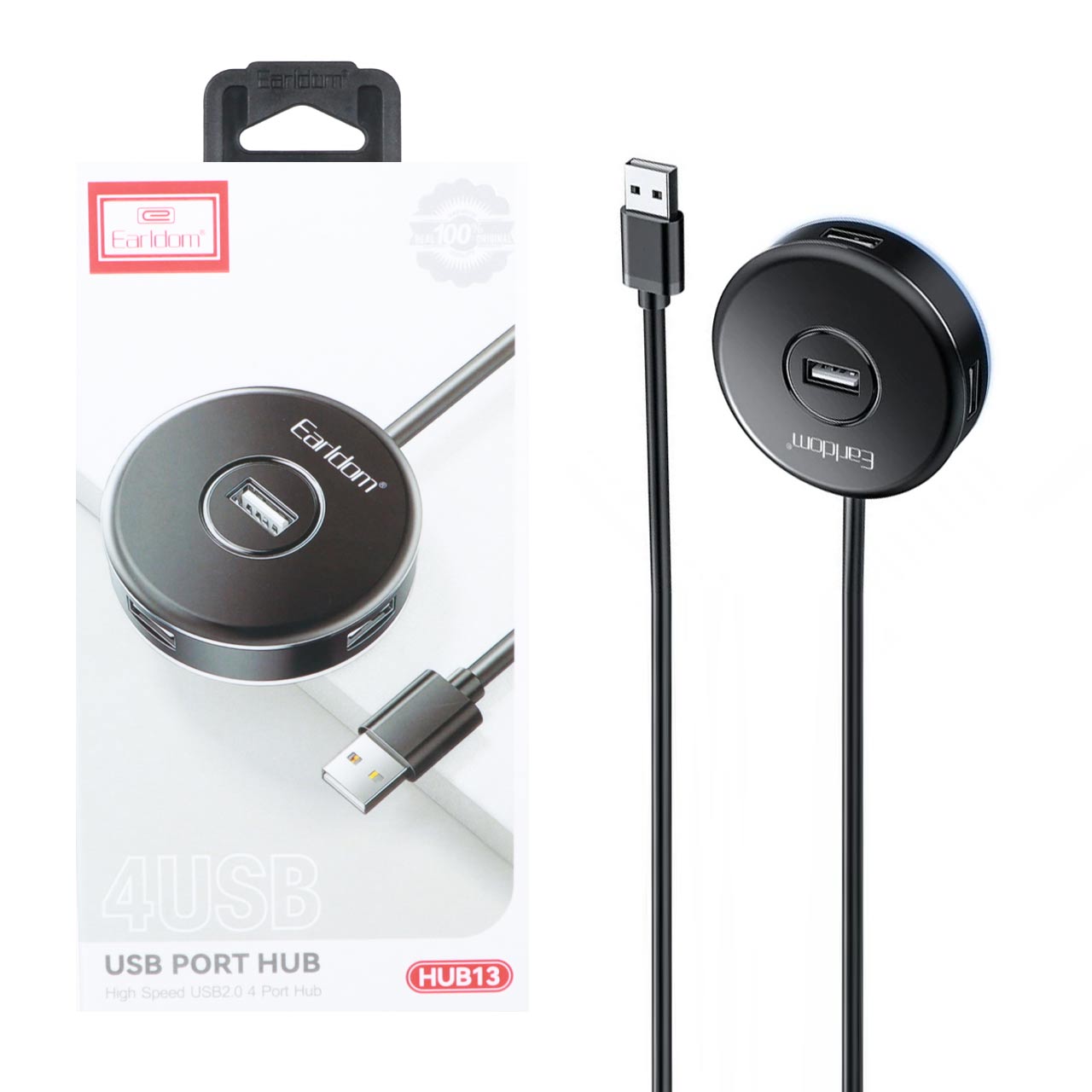 هاب 4 پورت Earldom USB2.0 مدل HUB13 - مشکی