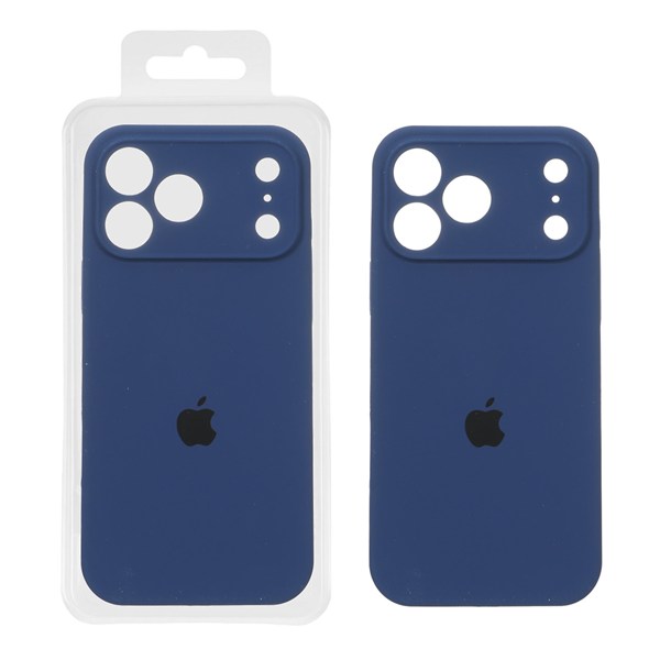 قاب سیلیکونی پاک کنی محافظ لنزدار اورجینال Apple iPhone 17 Pro Max - سرمه ای (پک اصلی)