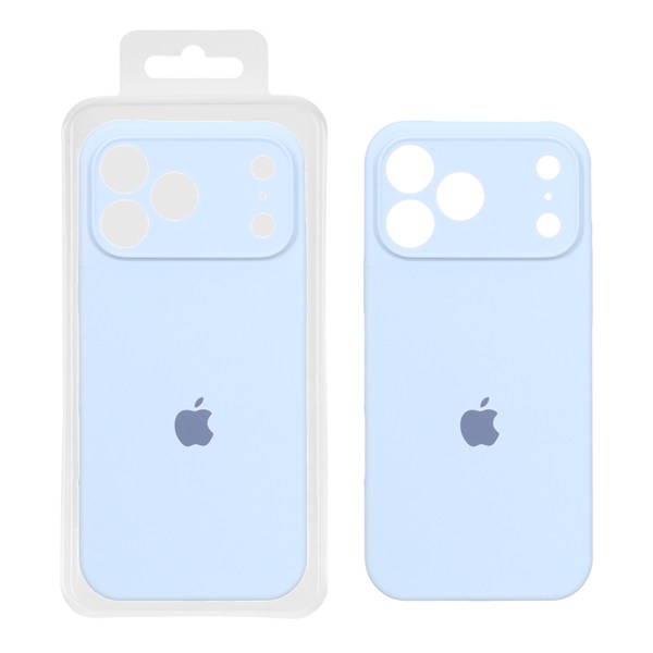قاب سیلیکونی پاک کنی محافظ لنزدار اورجینال Apple iPhone 17 Pro Max - آبی کبریتی (پک اصلی)