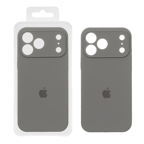 قاب سیلیکونی پاک کنی محافظ لنزدار اورجینال Apple iPhone 17 Pro Max - خاکستری (پک اصلی)
