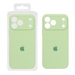 قاب سیلیکونی پاک کنی محافظ لنزدار اورجینال Apple iPhone 17 Pro Max - سبز مغز پسته ای (پک اصلی)