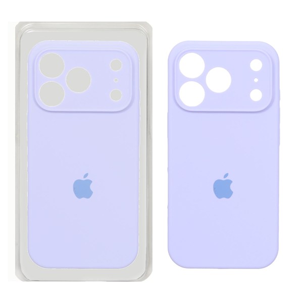 قاب سیلیکونی پاک کنی محافظ لنزدار اورجینال Apple iPhone 17 Pro - بنفش روشن (پک اصلی)