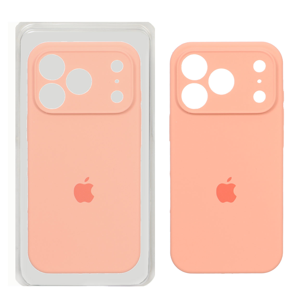 قاب سیلیکونی پاک کنی محافظ لنزدار اورجینال Apple iPhone 17 Pro - نارنجی روشن (پک اصلی)