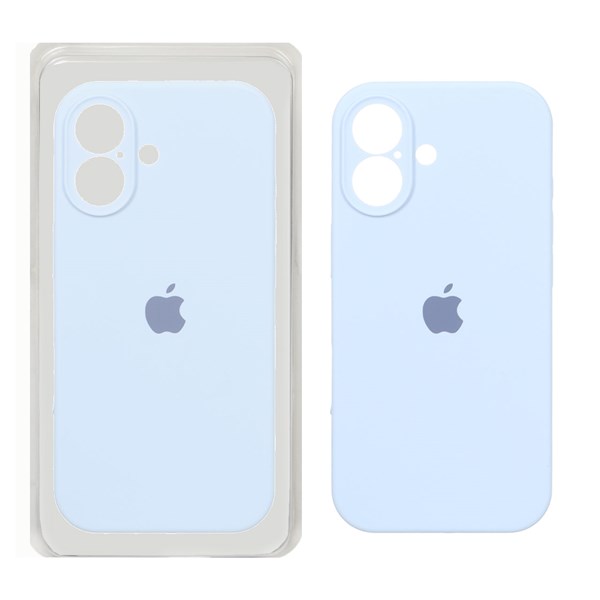 قاب سیلیکونی پاک کنی محافظ لنزدار اورجینال Apple iPhone 17 - آبی کبریتی (پک اصلی)