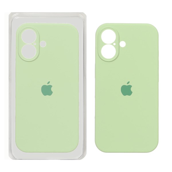 قاب سیلیکونی پاک کنی محافظ لنزدار اورجینال Apple iPhone 17 - سبز مغز پسته ای (پک اصلی)