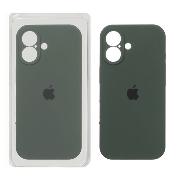 قاب سیلیکونی پاک کنی محافظ لنزدار اورجینال Apple iPhone 17 - سبز تیره (پک اصلی)
