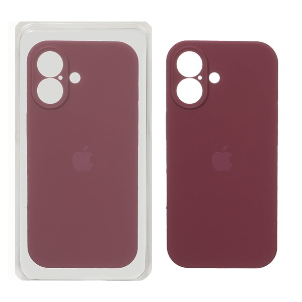 قاب سیلیکونی پاک کنی محافظ لنزدار اورجینال Apple iPhone 17 - زرشکی (پک اصلی)