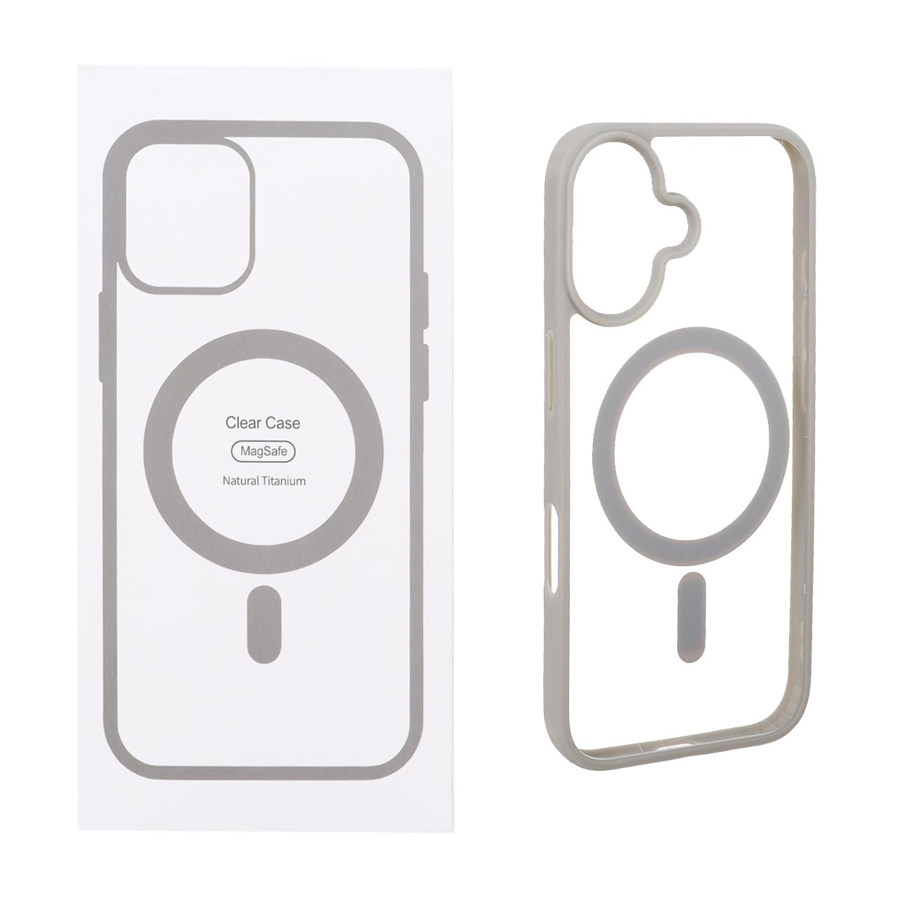 قاب شفاف Apple iPhone 16 با قابلیت شارژ MagSafe - خاکستری (پک دار)