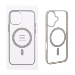 قاب شفاف Apple iPhone 16 با قابلیت شارژ MagSafe - خاکستری (پک دار)