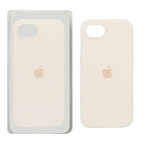 قاب سیلیکونی پاک کنی اورجینال Apple iPhone 16e - شیری (پک اصلی)