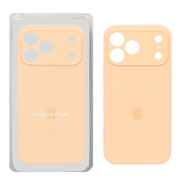 قاب سیلیکونی پاک کنی محافظ لنزدار اورجینال Apple iPhone 17 Pro Max - گلبهی (پک اصلی)