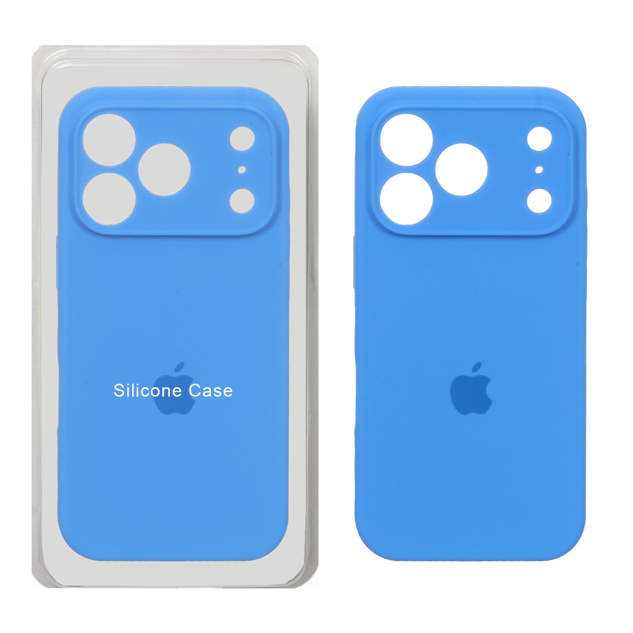 قاب سیلیکونی پاک کنی محافظ لنزدار اورجینال Apple iPhone 17 Pro - آبی (پک اصلی)