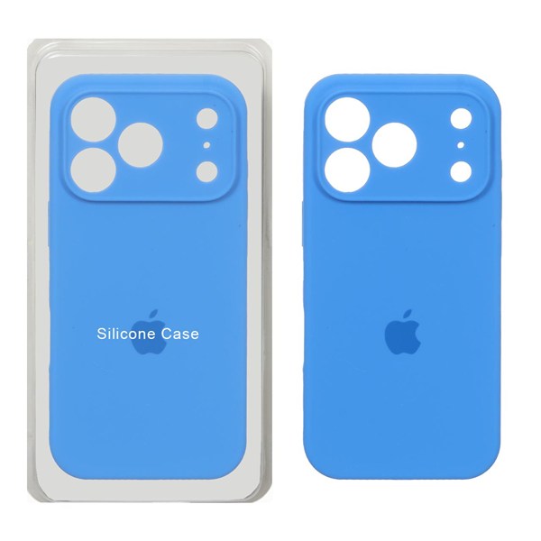 قاب سیلیکونی پاک کنی محافظ لنزدار اورجینال Apple iPhone 17 Pro - آبی (پک اصلی)