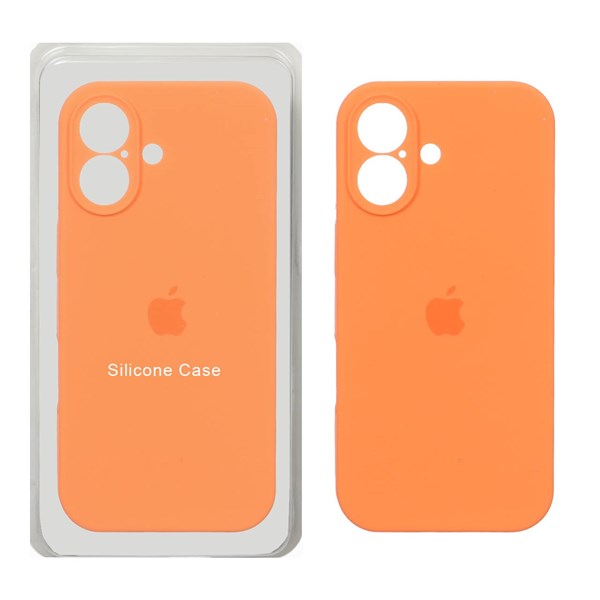 قاب سیلیکونی پاک کنی محافظ لنزدار اورجینال Apple iPhone 17 - نارنجی (پک اصلی)