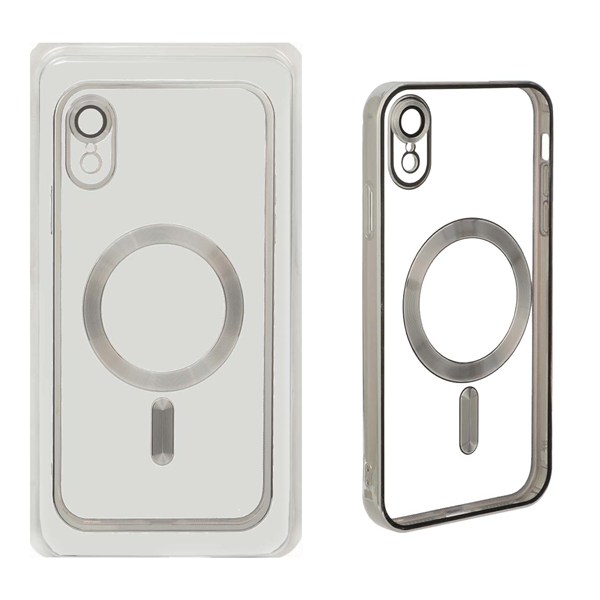 قاب اورجینال الکترواستاتیک Magsafe لنز گلس دار Apple iPhone XR - نقره ای (پک دار)