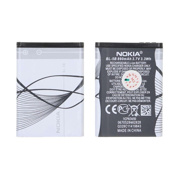 باتری موبایل Nokia مدل BL-5B با ظرفیت 890mAh (گارانتی شش ماهه M2)