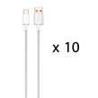 بسته 10 عددی کابل شارژ فست CHERLO Type-C مدل CH-TC19 - سفید - SMO