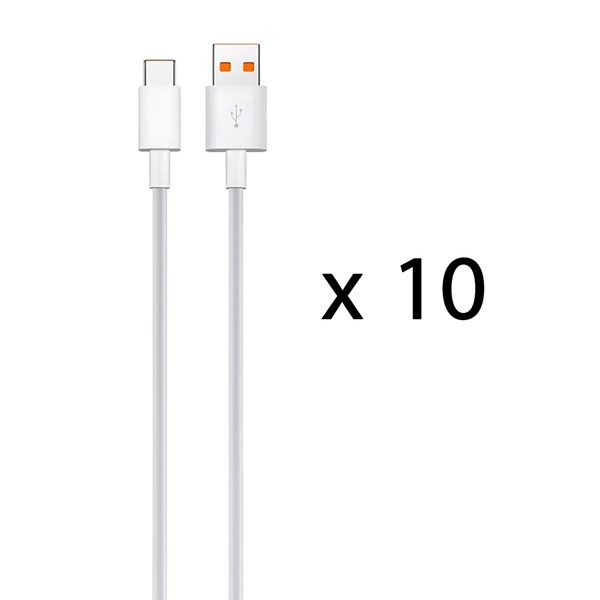 بسته 10 عددی کابل شارژ فست CHERLO Type-C مدل CH-TC19 - سفید - SMO