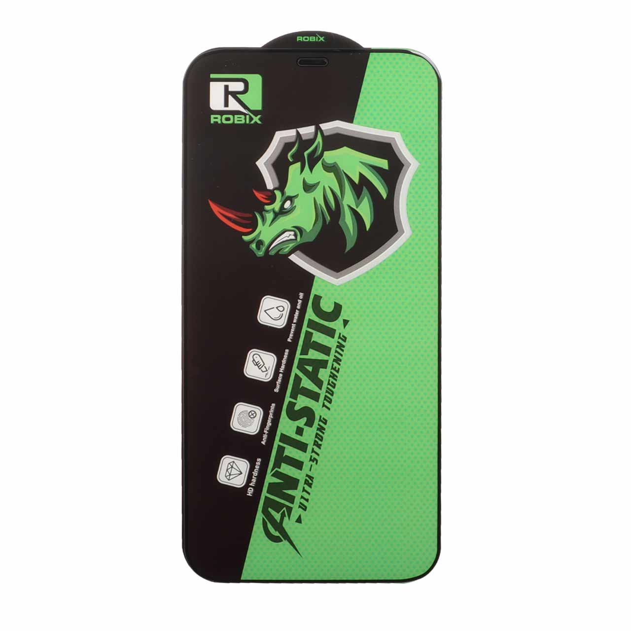 محافظ صفحه نمایش شیشه ای Full Cover Robix Anti Static ESD مدل Apple iPhone 12 Pro Max