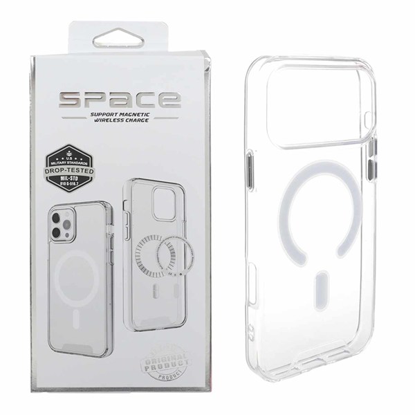قاب اورجینال Space شفاف Magsafe مدل Apple iPhone 17 Pro Max (پک دار)