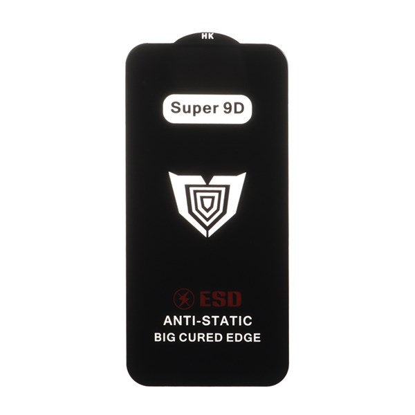 محافظ صفحه نمایش شیشه ای Full Cover ESD Anti Static - Super 9D مدل Apple iPhone 15 Pro (بدون پک)