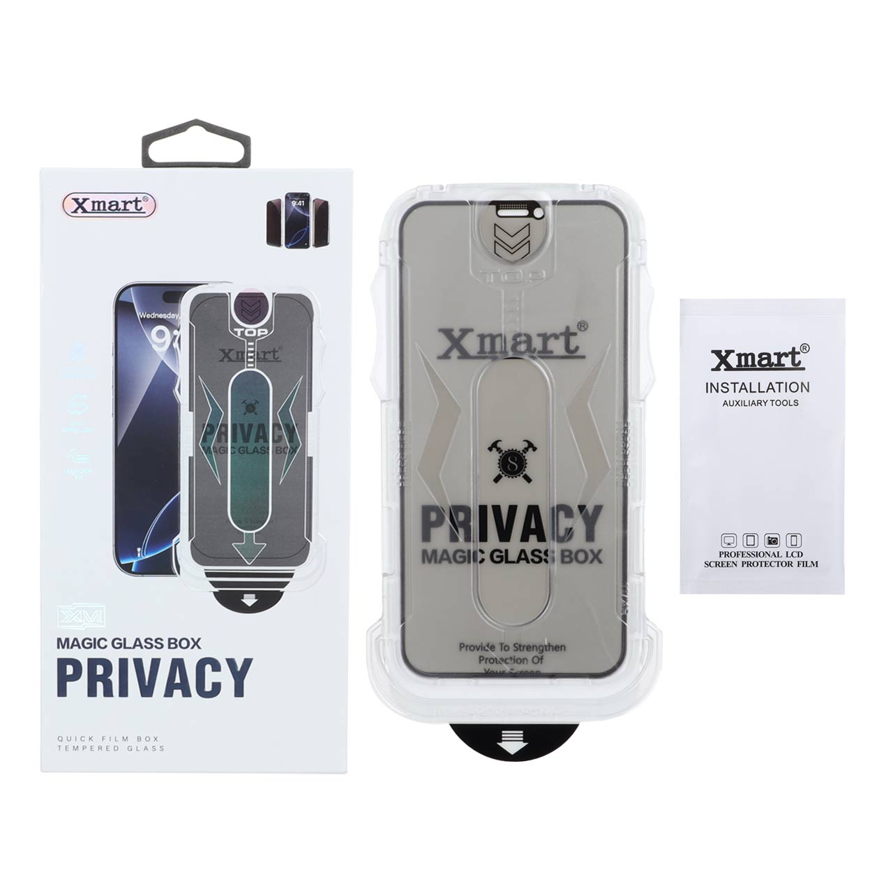 محافظ صفحه نمایش شیشه ای اورجینال XMART Privacy - Magic Glass Box مدل Apple iPhone 11 / iPhone XR (پک دار)