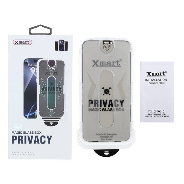 محافظ صفحه نمایش شیشه ای اورجینال XMART Privacy - Magic Glass Box مدل Apple iPhone 12 Pro Max (پک دار)